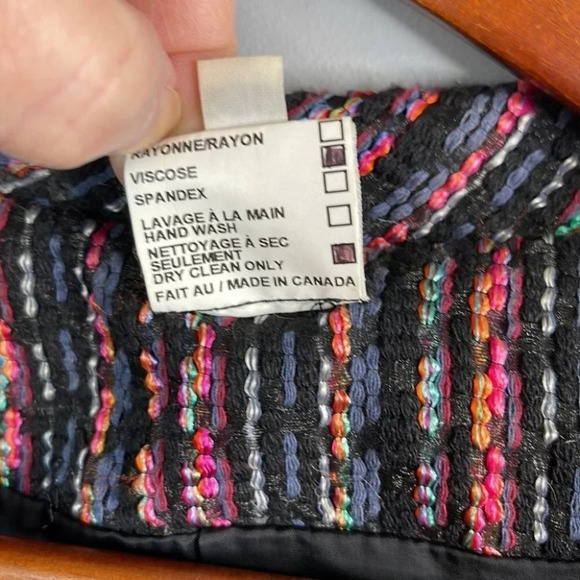 ISABELLE ELIE Multicoloured Tweed Blazer 3/4 Tulip Sleeve Single Breasted Size S - Picture 10 of 12